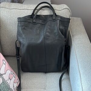 IL DUCA Italy steel grey Leather large Bag